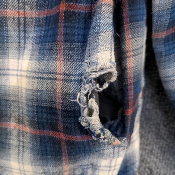 Field & Stream Men's Fleece Lined Flannel Shirt Jacket Shacket Blue M Plaid - Picture 5 of 15